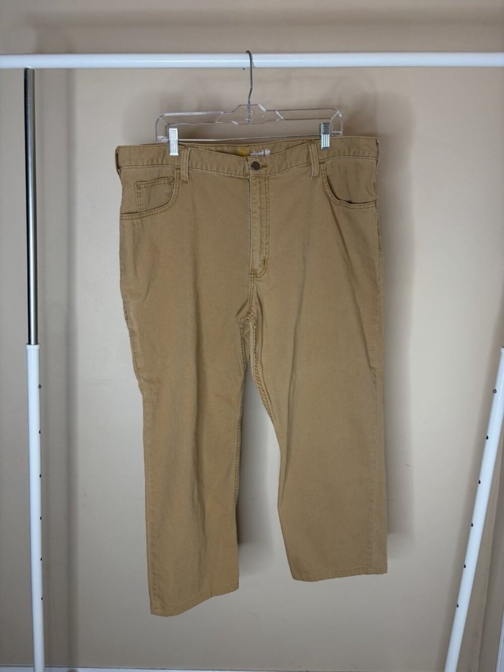Carhartt 40X30 102517-918 Relaxed Fit Pants Tan Rugged Flex Canvas Workwear mens